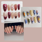10-Piece 3D Press-On Nails | Handmade Y2K Nail Art Set with 4-in-1 Tools