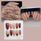 10-Piece 3D Press-On Nails | Handmade Y2K Nail Art Set with 4-in-1 Tools