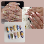 10-Piece 3D Press-On Nails | Handmade Y2K Nail Art Set with 4-in-1 Tools