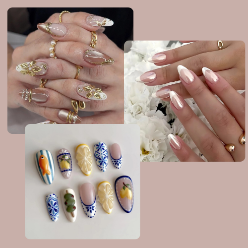 10-Piece 3D Press-On Nails | Handmade Y2K Nail Art Set with 4-in-1 Tools