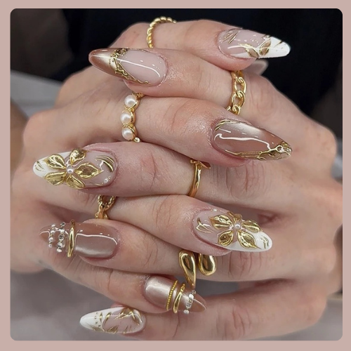 10-Piece 3D Press-On Nails | Handmade Y2K Nail Art Set with 4-in-1 Tools