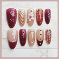 10-Piece 3D Press-On Nails | Handmade Y2K Nail Art Set with 4-in-1 Tools
