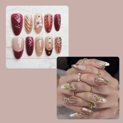 10-Piece 3D Press-On Nails | Handmade Y2K Nail Art Set with 4-in-1 Tools