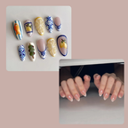 10-Piece 3D Press-On Nails | Handmade Y2K Nail Art Set with 4-in-1 Tools