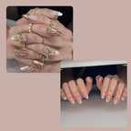 10-Piece 3D Press-On Nails | Handmade Y2K Nail Art Set with 4-in-1 Tools
