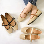 Women’s Native Rattan Mary Jane Flats | Comfortable Ballet Walking Shoes