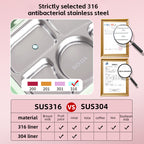 Kids Stainless Steel Insulated Bento Lunch Box | 4-Compartment Cartoon Food Container with Soup Bowl and Thermos Bag