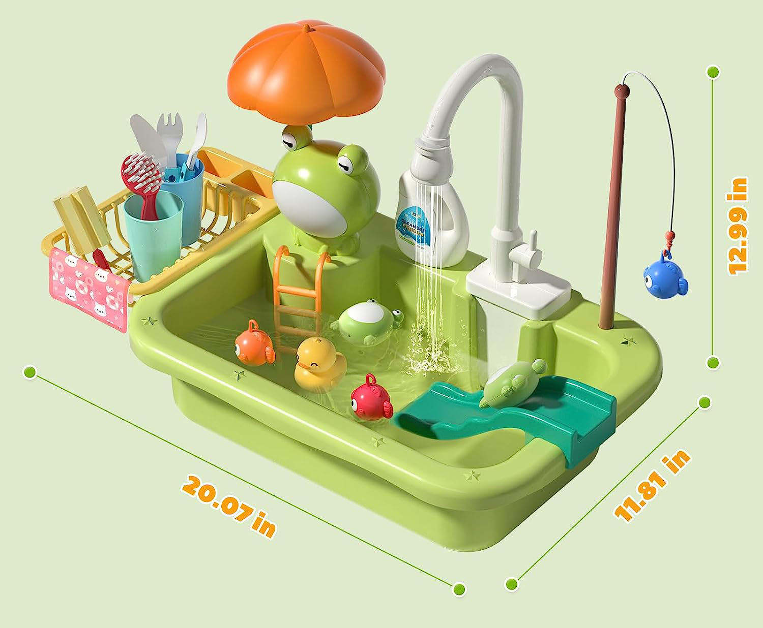 Dishwasher & Sink Kitchen Toy Set | Kids Pretend Play Toy with Water Play Washing Function