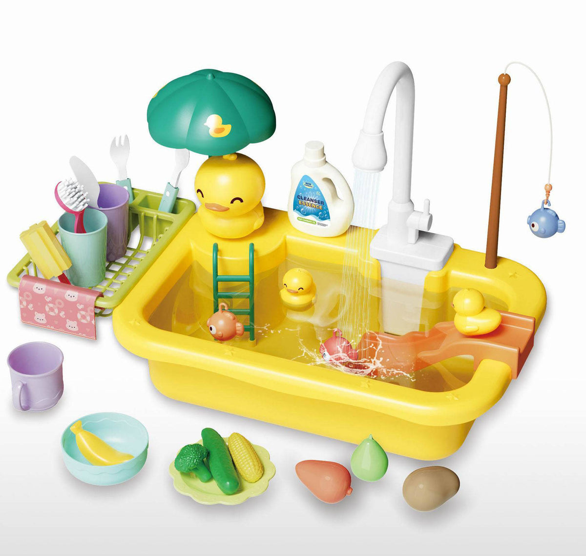 Dishwasher & Sink Kitchen Toy Set | Kids Pretend Play Toy with Water Play Washing Function