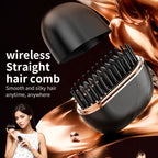 Ultra-Portable Cordless 2 in 1 Negative Ion Mini Hair Straightener Wireless Brush