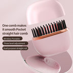 Ultra-Portable Cordless 2 in 1 Negative Ion Mini Hair Straightener Wireless Brush