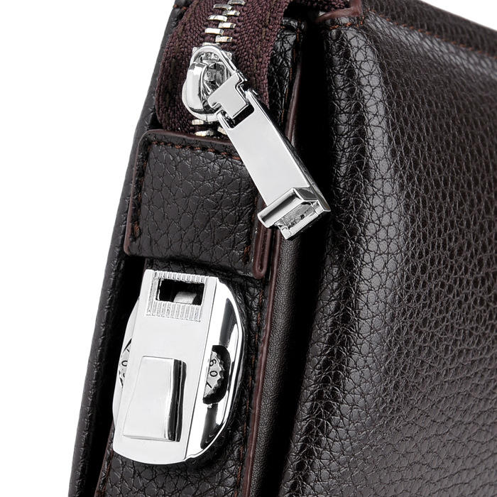 Anti-theft Men's Clutch PU Leather Tide Bag with Fingerprint Lock and Large Capacity Business Handbag | with Back Zipper Pocket Handcord