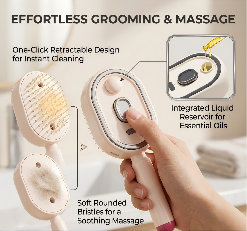 Red Light Scalp Massager Comb | USB Rechargeable Vibrating Hair & Scalp Massager