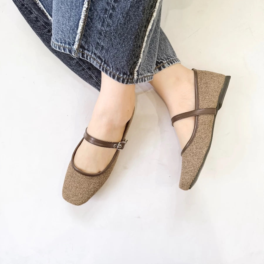 Women’s Native Rattan Mary Jane Flats | Comfortable Ballet Walking Shoes