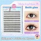MakeUpMate100-120 Cluster False Eyelashes Self-Adhesive New Upgraded Softer Lashes Glue-Free 10-12mm