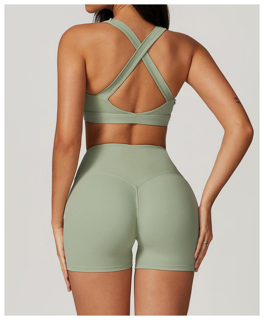 Women’s 3-Piece Workout Set | Zip-Up Jacket, Sports Bra & Biker Shorts Activewear